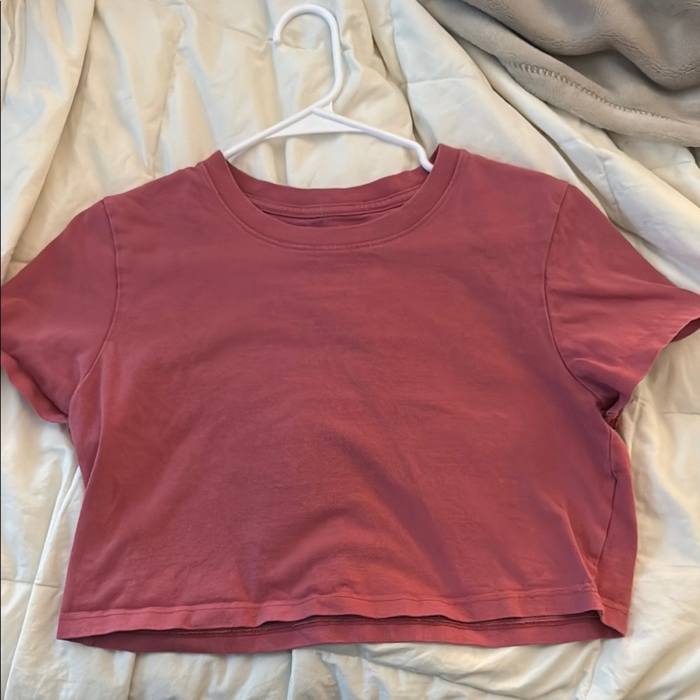 Urban Outfitters Pink Short Sleeve Crop T-Shirt